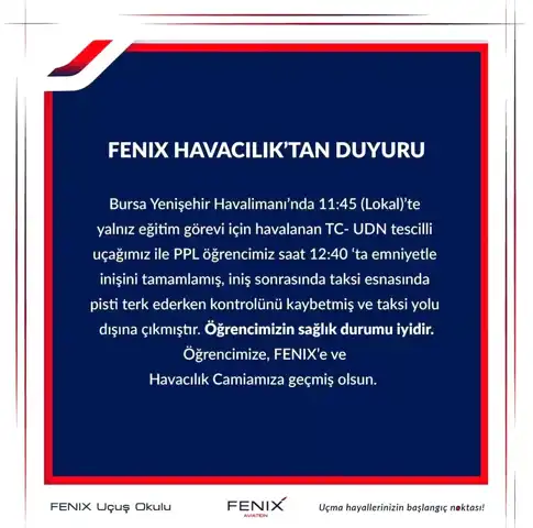 Eğitim Uçağı Pistten Çıktı, Öğrenci İyi